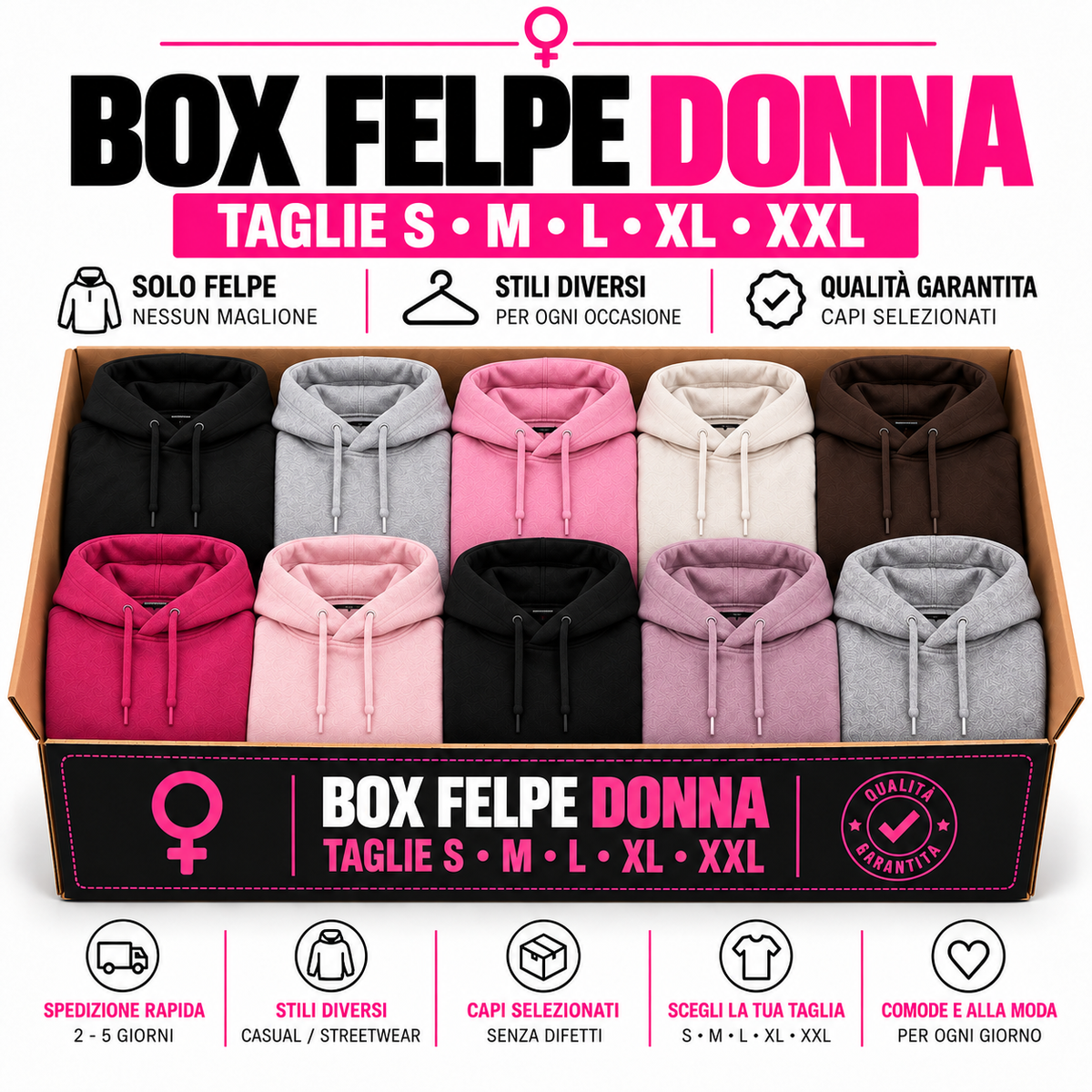 BOX FELPE DONNA – GRADO A