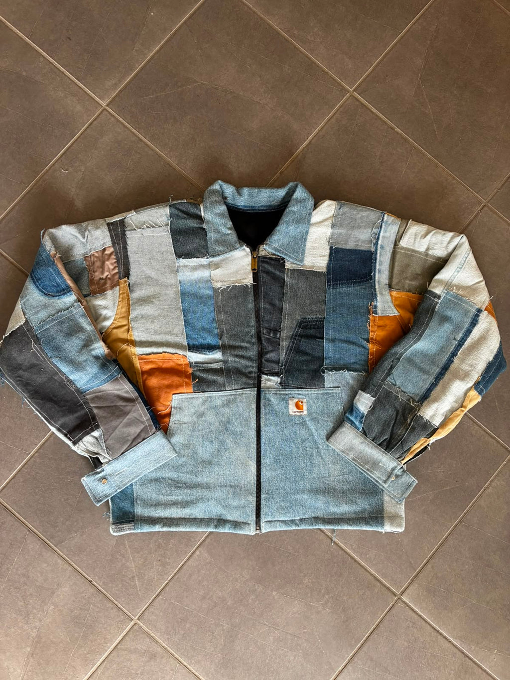 Handmade Upcycled Denim Jacket – Crafted from Original Carhartt® Denim