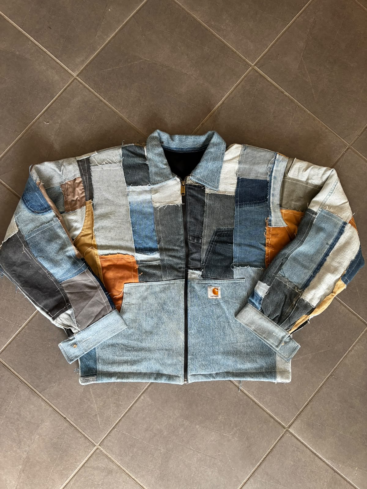 Handmade Upcycled Denim Jacket – Crafted from Original Carhartt® Denim
